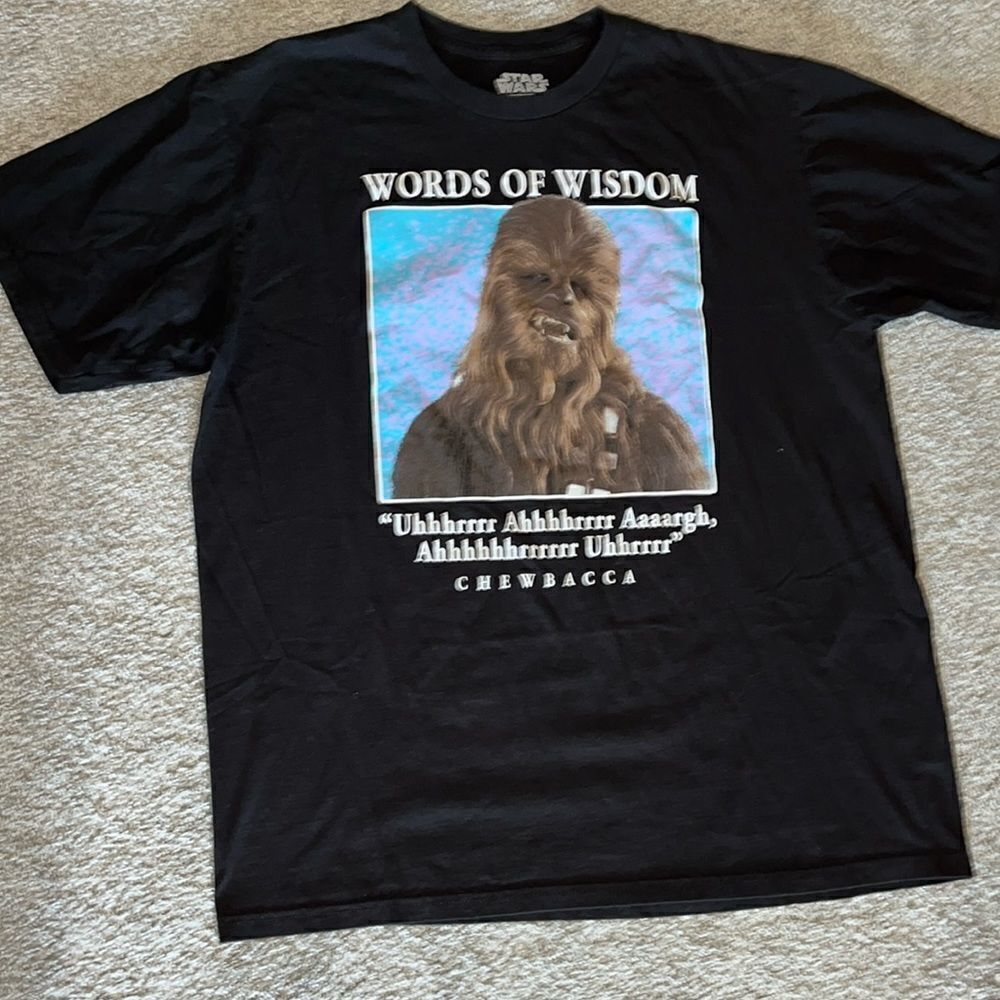 New Star Wars Chewbacca Words of wisdom black t shirt mens size XL by Mad engine
